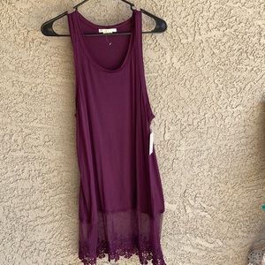 Marlow women’s large plum colored sleeveless blouse. NWT